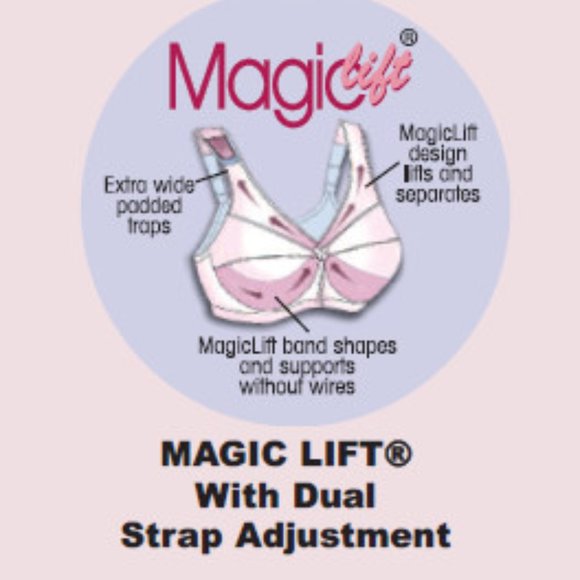 Glamorise 42F MAGIC LIFT Bra (CONVERTIBLE-STRAPS) Wireless SMOOTH-STRETCH BLACK - Picture 5 of 13